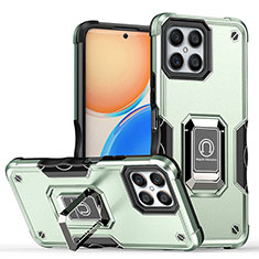 Funda Bumper Silicona y Plastico Mate Carcasa con Magnetico Anillo de dedo Soporte QW1 para Huawei Honor X8 4G Menta Verde