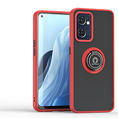 Funda Bumper Silicona y Plastico Mate Carcasa con Magnetico Anillo de dedo Soporte QW1 para OnePlus Nord CE 2 5G Rojo