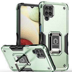 Funda Bumper Silicona y Plastico Mate Carcasa con Magnetico Anillo de dedo Soporte QW1 para Samsung Galaxy M53 5G Menta Verde