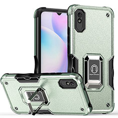 Funda Bumper Silicona y Plastico Mate Carcasa con Magnetico Anillo de dedo Soporte QW1 para Xiaomi Redmi 9i Menta Verde