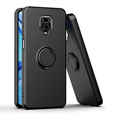 Funda Bumper Silicona y Plastico Mate Carcasa con Magnetico Anillo de dedo Soporte QW1 para Xiaomi Redmi Note 9 Pro Max Negro