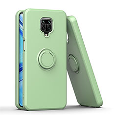 Funda Bumper Silicona y Plastico Mate Carcasa con Magnetico Anillo de dedo Soporte QW1 para Xiaomi Redmi Note 9S Verde