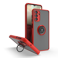 Funda Bumper Silicona y Plastico Mate Carcasa con Magnetico Anillo de dedo Soporte QW2 para Samsung Galaxy A13 5G Rojo