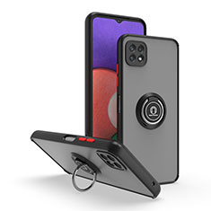 Funda Bumper Silicona y Plastico Mate Carcasa con Magnetico Anillo de dedo Soporte QW2 para Samsung Galaxy A22 5G Rojo y Negro