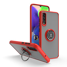 Funda Bumper Silicona y Plastico Mate Carcasa con Magnetico Anillo de dedo Soporte QW2 para Samsung Galaxy A70S Rojo