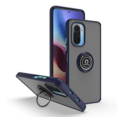 Funda Bumper Silicona y Plastico Mate Carcasa con Magnetico Anillo de dedo Soporte QW2 para Xiaomi Mi 11X Pro 5G Azul