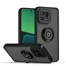 Funda Bumper Silicona y Plastico Mate Carcasa con Magnetico Anillo de dedo Soporte QW2 para Xiaomi Mi 13 Pro 5G Negro