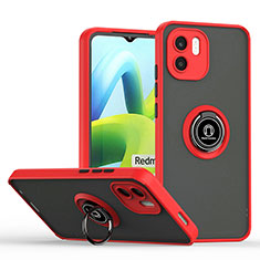 Funda Bumper Silicona y Plastico Mate Carcasa con Magnetico Anillo de dedo Soporte QW2 para Xiaomi Poco C51 Rojo