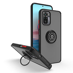 Funda Bumper Silicona y Plastico Mate Carcasa con Magnetico Anillo de dedo Soporte QW2 para Xiaomi Poco M5S Rojo y Negro