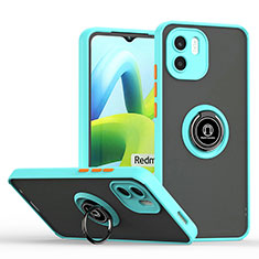 Funda Bumper Silicona y Plastico Mate Carcasa con Magnetico Anillo de dedo Soporte QW2 para Xiaomi Redmi A2 Plus Cian