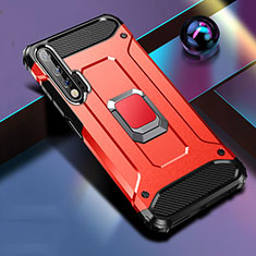 Funda Bumper Silicona y Plastico Mate Carcasa con Magnetico Anillo de dedo Soporte R01 para Huawei Nova 6 5G Rojo