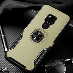 Funda Bumper Silicona y Plastico Mate Carcasa con Magnetico Anillo de dedo Soporte R02 para Huawei Mate 20 X 5G Oro