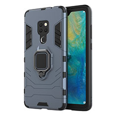 Funda Bumper Silicona y Plastico Mate Carcasa con Magnetico Anillo de dedo Soporte R04 para Huawei Mate 20 Azul