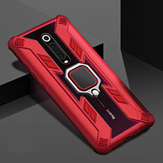 Funda Bumper Silicona y Plastico Mate Carcasa con Magnetico Anillo de dedo Soporte R05 para Xiaomi Redmi K20 Pro Rojo