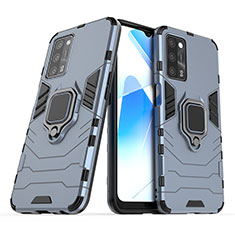 Funda Bumper Silicona y Plastico Mate Carcasa con Magnetico Anillo de dedo Soporte S01 para Oppo A53s 5G Azul