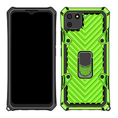 Funda Bumper Silicona y Plastico Mate Carcasa con Magnetico Anillo de dedo Soporte S01 para Realme C11 Menta Verde