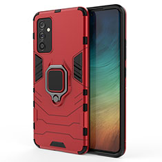 Funda Bumper Silicona y Plastico Mate Carcasa con Magnetico Anillo de dedo Soporte S01 para Samsung Galaxy A05s Rojo