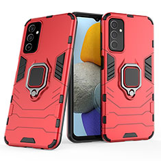 Funda Bumper Silicona y Plastico Mate Carcasa con Magnetico Anillo de dedo Soporte S01 para Samsung Galaxy F23 5G Rojo