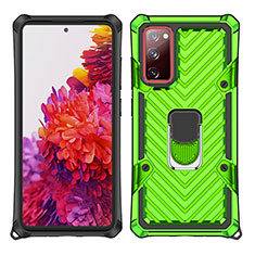 Funda Bumper Silicona y Plastico Mate Carcasa con Magnetico Anillo de dedo Soporte S01 para Samsung Galaxy S20 FE ((2022)) 5G Menta Verde