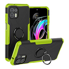 Funda Bumper Silicona y Plastico Mate Carcasa con Magnetico Anillo de dedo Soporte S02 para Motorola Moto Edge 20 Lite 5G Verde