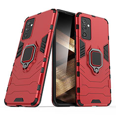 Funda Bumper Silicona y Plastico Mate Carcasa con Magnetico Anillo de dedo Soporte S02 para Samsung Galaxy A15 LTE Rojo