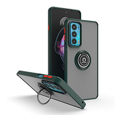 Funda Bumper Silicona y Plastico Mate Carcasa con Magnetico Anillo de dedo Soporte S04 para Motorola Moto Edge Lite 5G Verde Noche