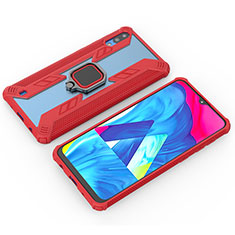 Funda Bumper Silicona y Plastico Mate Carcasa con Magnetico Anillo de dedo Soporte S04 para Samsung Galaxy M10 Rojo