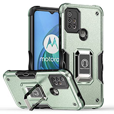 Funda Bumper Silicona y Plastico Mate Carcasa con Magnetico Anillo de dedo Soporte S05 para Motorola Moto G10 Power Verde