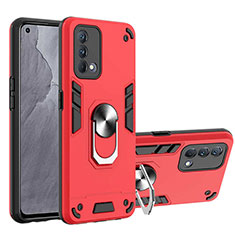 Funda Bumper Silicona y Plastico Mate Carcasa con Magnetico Anillo de dedo Soporte Y01B para Realme GT Master 5G Rojo