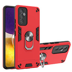 Funda Bumper Silicona y Plastico Mate Carcasa con Magnetico Anillo de dedo Soporte Y01B para Samsung Galaxy A24 4G Rojo