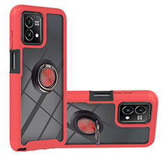 Funda Bumper Silicona y Plastico Mate Carcasa con Magnetico Anillo de dedo Soporte YB1 para Motorola Moto G Stylus (2023) 4G Rojo