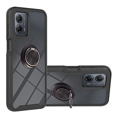 Funda Bumper Silicona y Plastico Mate Carcasa con Magnetico Anillo de dedo Soporte YB1 para Motorola Moto G53j 5G Negro