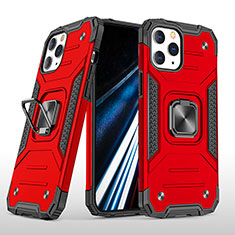 Funda Bumper Silicona y Plastico Mate Carcasa con Magnetico Anillo de dedo Soporte YF1 para Apple iPhone 15 Pro Max Rojo