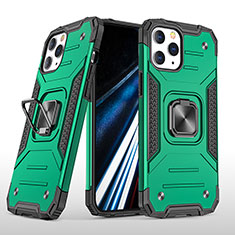 Funda Bumper Silicona y Plastico Mate Carcasa con Magnetico Anillo de dedo Soporte YF1 para Apple iPhone 15 Pro Verde