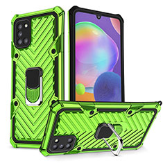 Funda Bumper Silicona y Plastico Mate Carcasa con Magnetico Anillo de dedo Soporte YF1 para Samsung Galaxy A31 Menta Verde