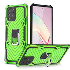 Funda Bumper Silicona y Plastico Mate Carcasa con Magnetico Anillo de dedo Soporte YF1 para Samsung Galaxy A91 Menta Verde