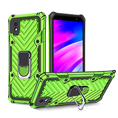 Funda Bumper Silicona y Plastico Mate Carcasa con Magnetico Anillo de dedo Soporte YF1 para Samsung Galaxy M01 Core Menta Verde