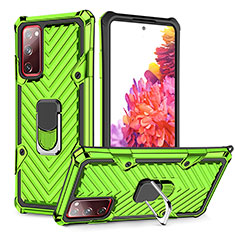 Funda Bumper Silicona y Plastico Mate Carcasa con Magnetico Anillo de dedo Soporte YF1 para Samsung Galaxy S20 FE 4G Menta Verde