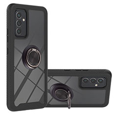 Funda Bumper Silicona y Plastico Mate Carcasa con Magnetico Anillo de dedo Soporte ZJ1 para Samsung Galaxy A15 LTE Negro