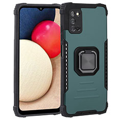 Funda Bumper Silicona y Plastico Mate Carcasa con Magnetico Anillo de dedo Soporte ZJ1 para Samsung Galaxy F02S SM-E025F Verde