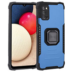 Funda Bumper Silicona y Plastico Mate Carcasa con Magnetico Anillo de dedo Soporte ZJ1 para Samsung Galaxy M02s Azul