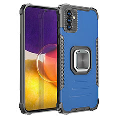 Funda Bumper Silicona y Plastico Mate Carcasa con Magnetico Anillo de dedo Soporte ZJ2 para Samsung Galaxy A24 4G Azul