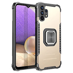 Funda Bumper Silicona y Plastico Mate Carcasa con Magnetico Anillo de dedo Soporte ZJ2 para Samsung Galaxy A32 4G Oro