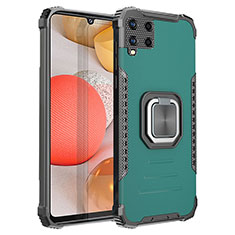 Funda Bumper Silicona y Plastico Mate Carcasa con Magnetico Anillo de dedo Soporte ZJ2 para Samsung Galaxy A42 5G Verde