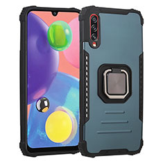 Funda Bumper Silicona y Plastico Mate Carcasa con Magnetico Anillo de dedo Soporte ZJ2 para Samsung Galaxy A70 Verde