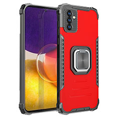 Funda Bumper Silicona y Plastico Mate Carcasa con Magnetico Anillo de dedo Soporte ZJ2 para Samsung Galaxy F54 5G Rojo