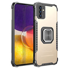 Funda Bumper Silicona y Plastico Mate Carcasa con Magnetico Anillo de dedo Soporte ZJ2 para Samsung Galaxy M14 5G Oro