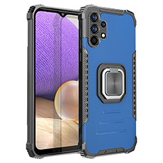 Funda Bumper Silicona y Plastico Mate Carcasa con Magnetico Anillo de dedo Soporte ZJ2 para Samsung Galaxy M32 5G Azul