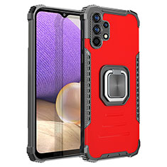 Funda Bumper Silicona y Plastico Mate Carcasa con Magnetico Anillo de dedo Soporte ZJ2 para Samsung Galaxy M32 5G Rojo