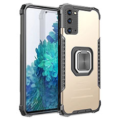 Funda Bumper Silicona y Plastico Mate Carcasa con Magnetico Anillo de dedo Soporte ZJ2 para Samsung Galaxy S20 FE 5G Oro